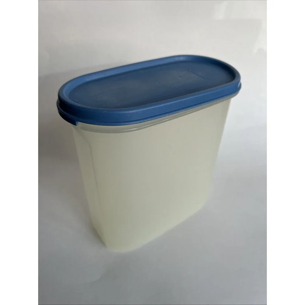 Tupperware Modular Mate Oval Container 7 1/4 Cup 1613-3 Blue Lid Vintage USA
